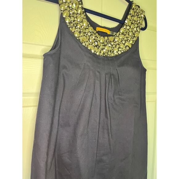 Alice‎ and Olivia Navy Embellished Trapeze Mini Dress Medium - Picture 6 of 12